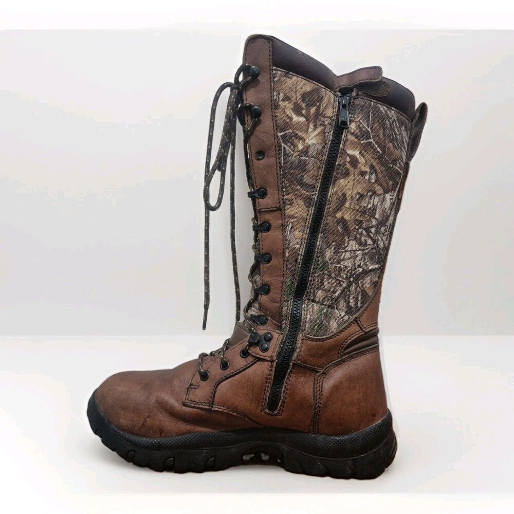 Game Winner Snake Shield Defender II Hunting Boots Camo Men's Size 11 Side-Zip